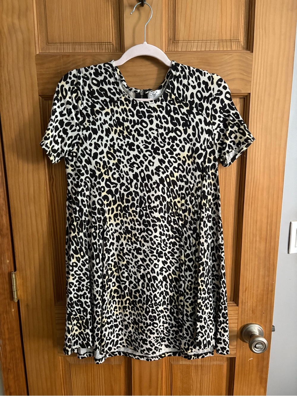 Zara Black and White Leopard Print Mini Dress
